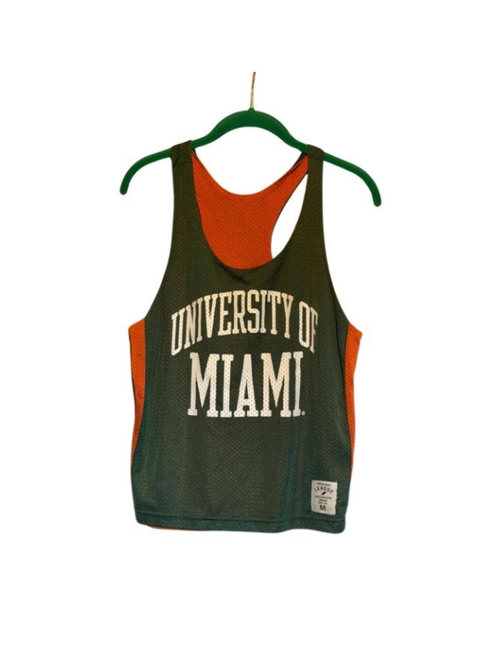 University of Miami Original League Collegiate Wear Reversible Jersey Vtg MEDIUM